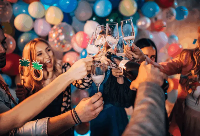 People toasting with champagne