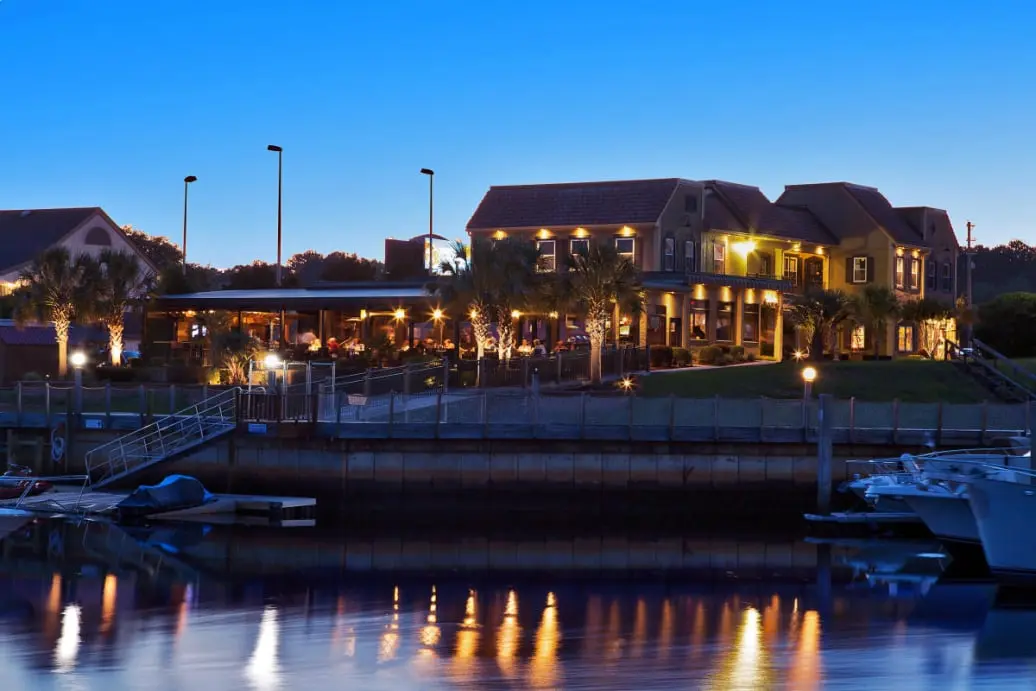 View from the harbor of Clark's Seafood & Chop House, Little River, SC